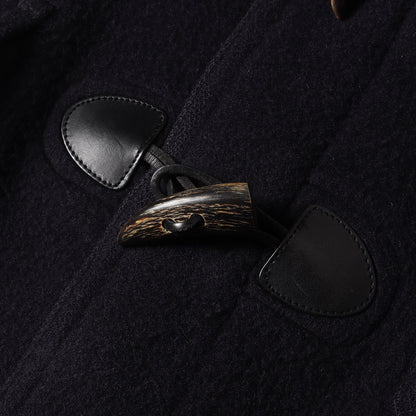 裏地チェック ウール モッサ ロング ダッフルコート / BRIT MADE IN ENGLAND