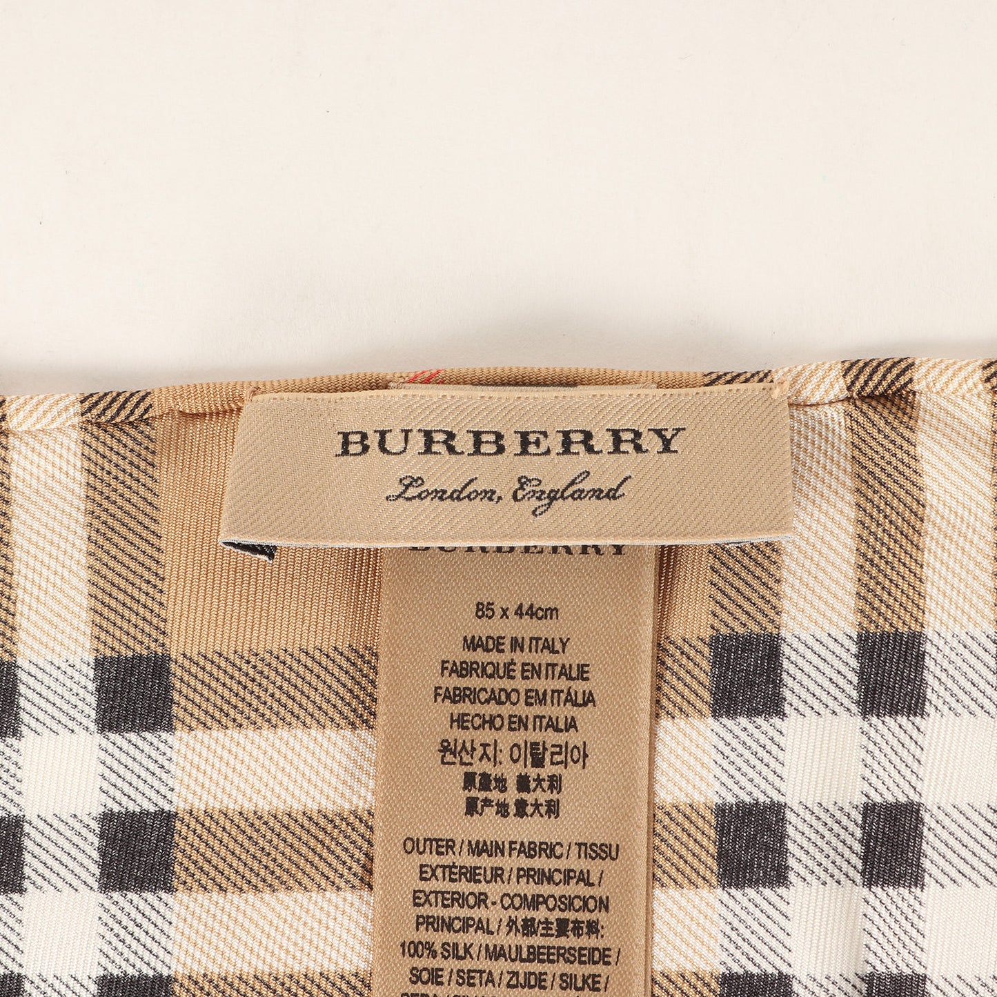 クラシック ノバチェック シルク トライアングル スカーフ / MADE IN ITALY