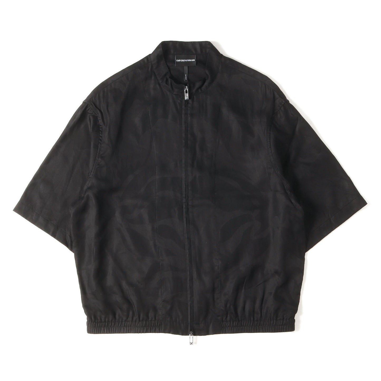 24SS フローラル ダブルジップ 半袖 シャツ (ASV full-zip shirt jacket in oversized floral Lyocell jacquard)