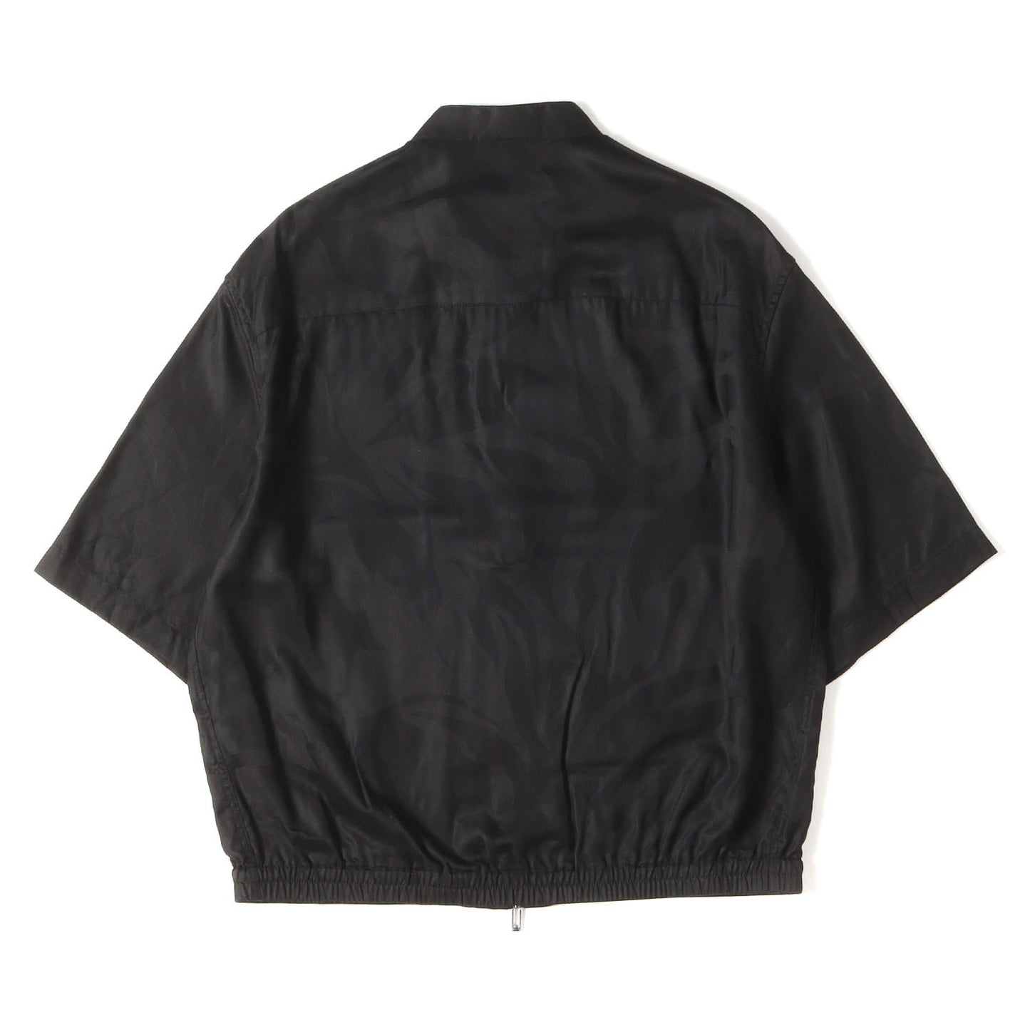 24SS フローラル ダブルジップ 半袖 シャツ (ASV full-zip shirt jacket in oversized floral Lyocell jacquard)