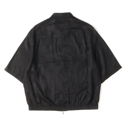 24SS フローラル ダブルジップ 半袖 シャツ (ASV full-zip shirt jacket in oversized floral Lyocell jacquard)