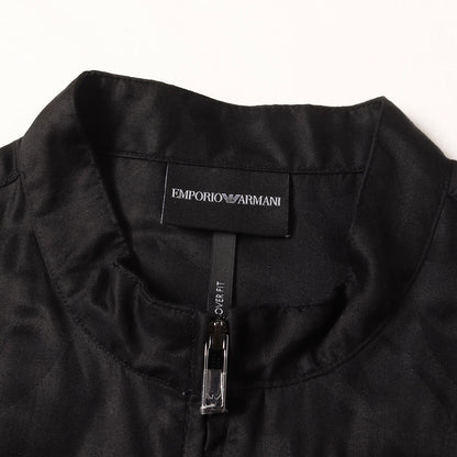 24SS フローラル ダブルジップ 半袖 シャツ (ASV full-zip shirt jacket in oversized floral Lyocell jacquard)
