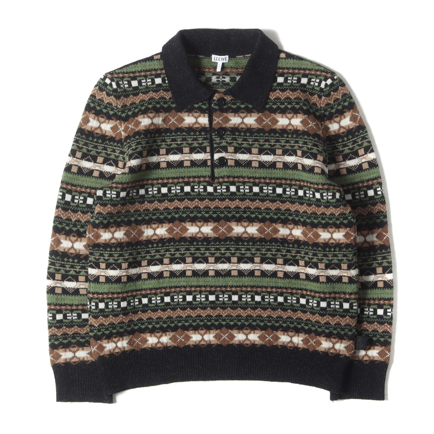 24AW フェアアイル ジャカード ニット ポロシャツ (Fair Isle Knit Polo)