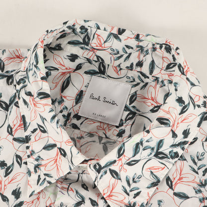 近年モデル Ink Floral プリント カジュアル シャツ