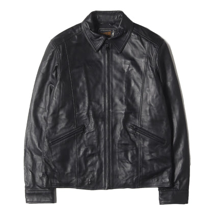 ラムレザー 衿付 シングルライダースジャケット