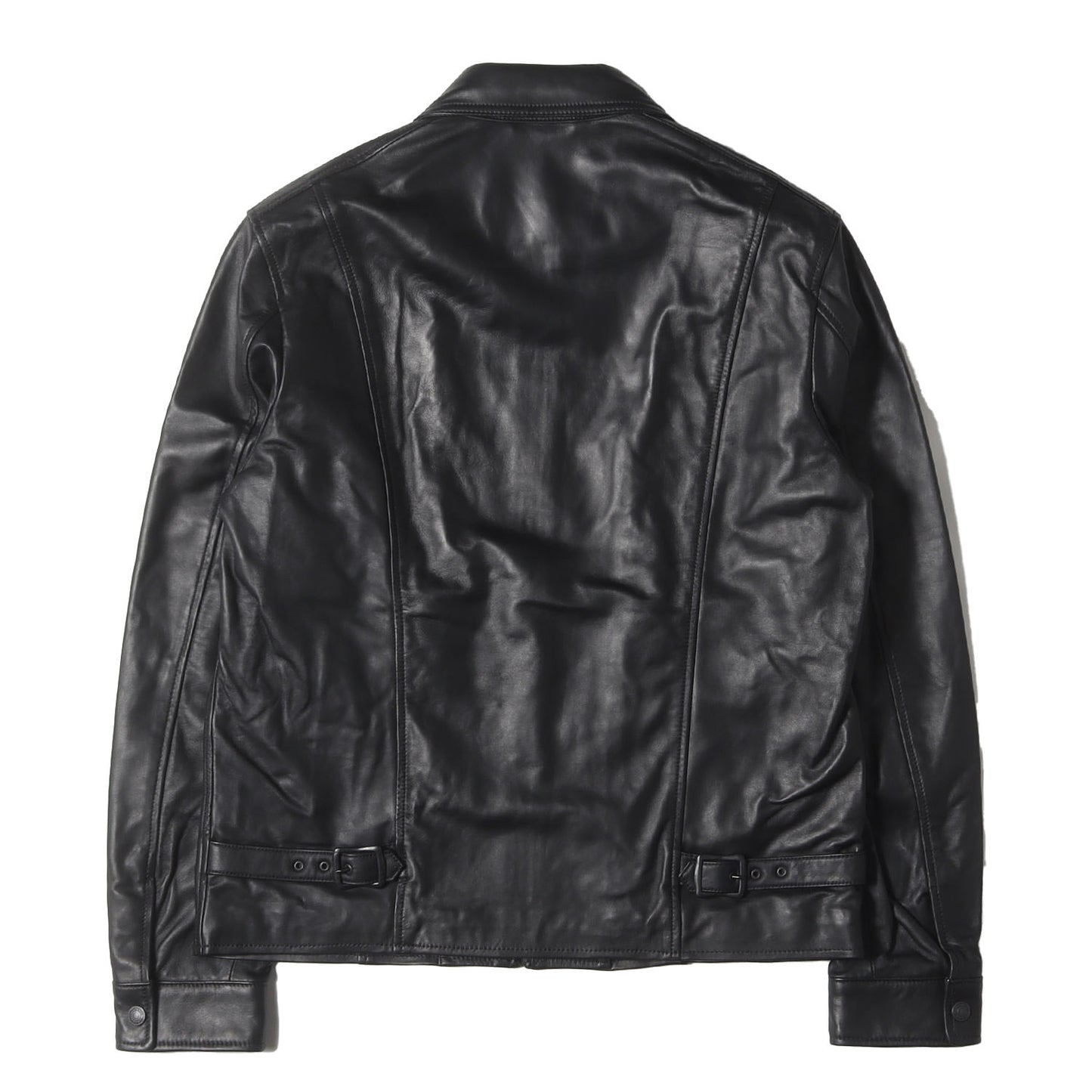 ラムレザー 衿付 シングルライダースジャケット