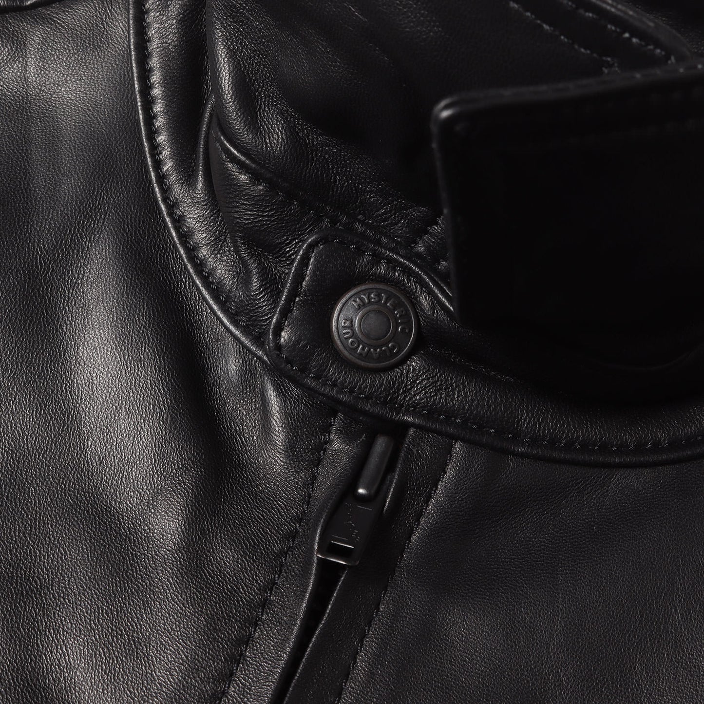 ラムレザー 衿付 シングルライダースジャケット