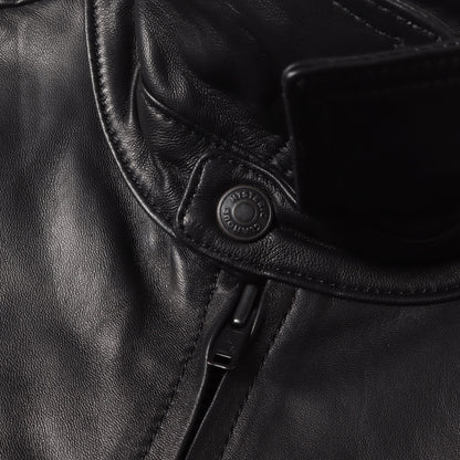 ラムレザー 衿付 シングルライダースジャケット