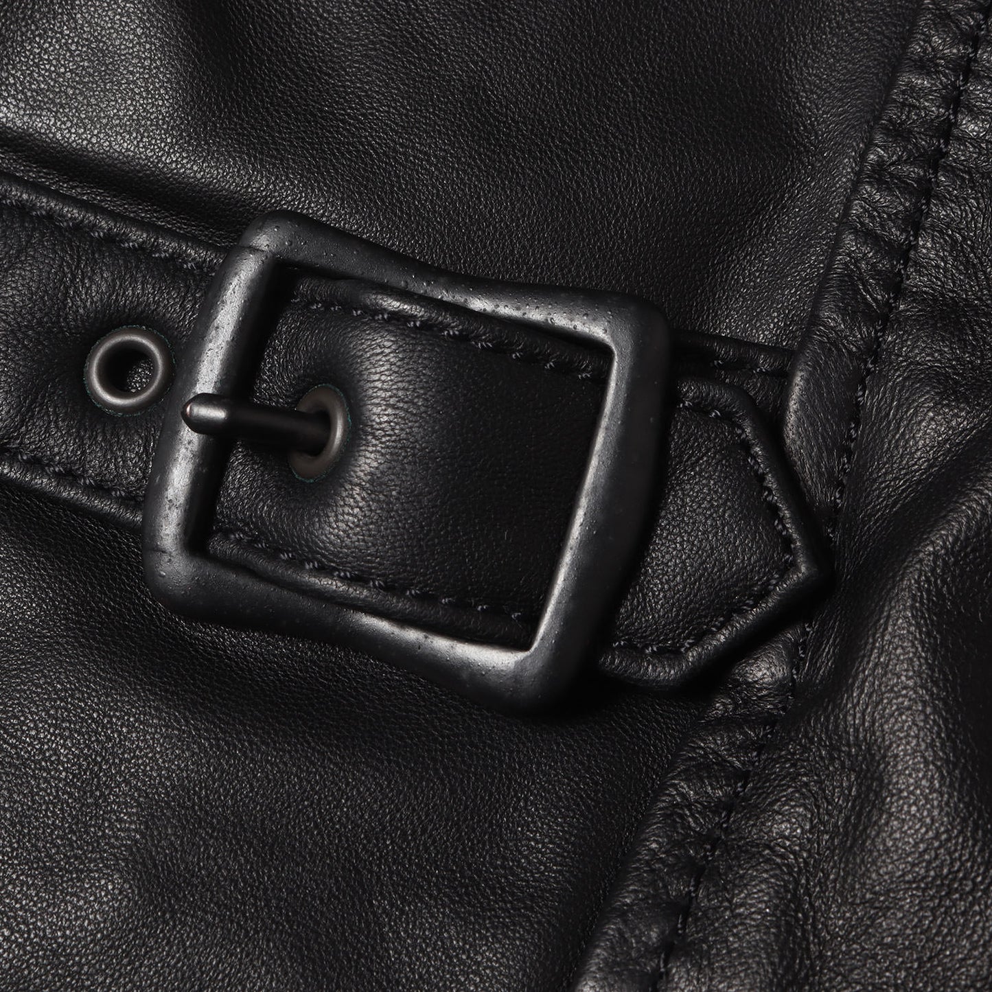 ラムレザー 衿付 シングルライダースジャケット