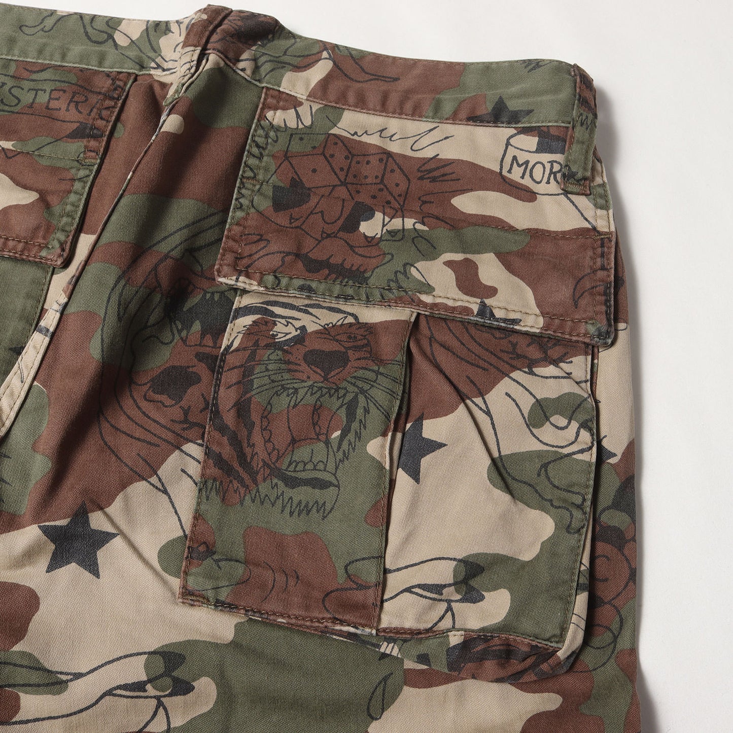 USED加工 デニム×アーミーサテンカーゴパンツ