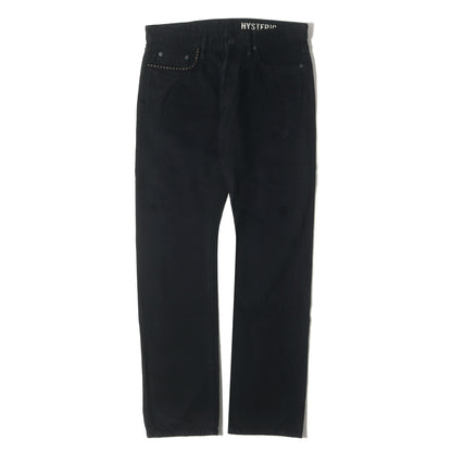 RW CLASH加工 ブラックデニム ストレートパンツ