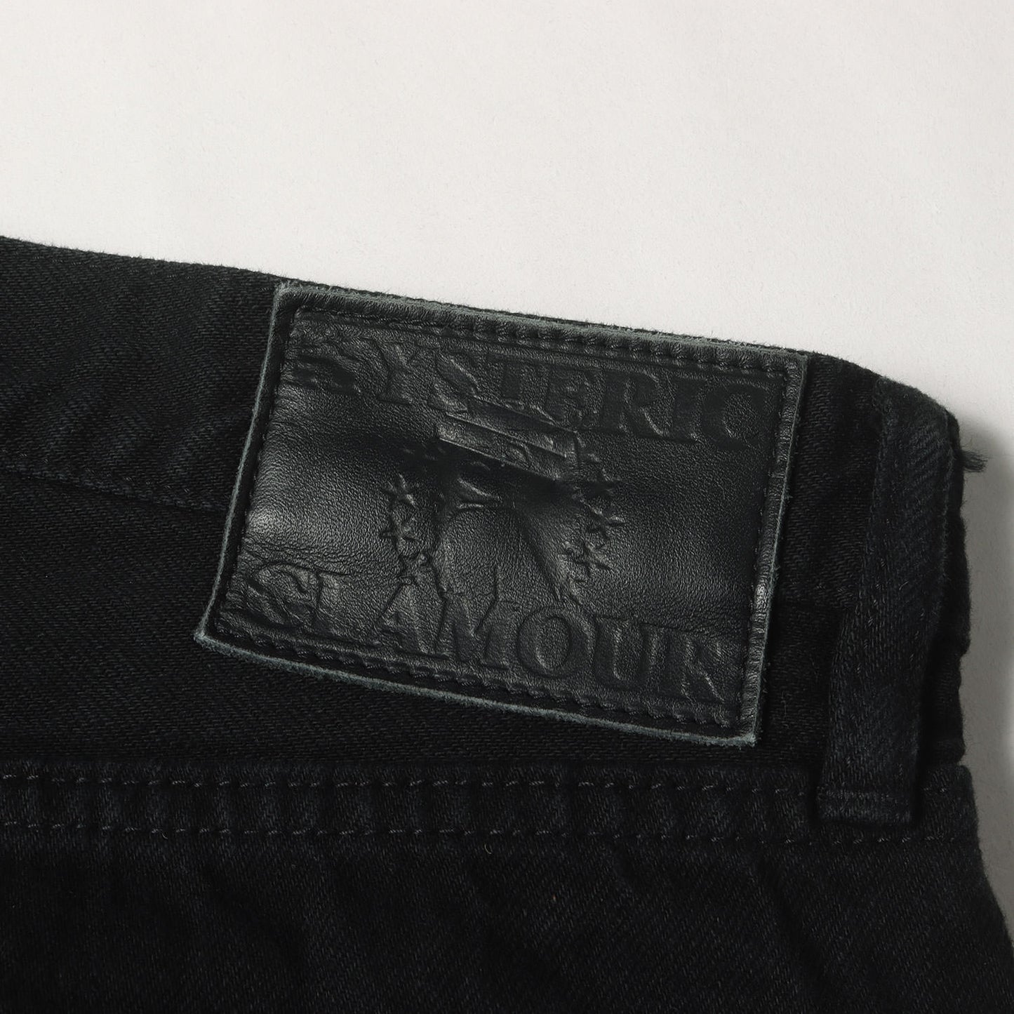 RW CLASH加工 ブラックデニム ストレートパンツ