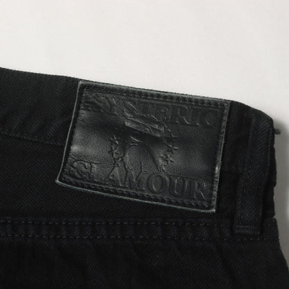 RW CLASH加工 ブラックデニム ストレートパンツ