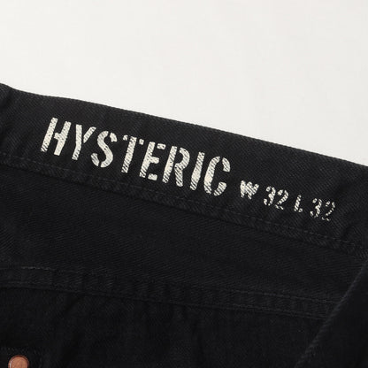 RW CLASH加工 ブラックデニム ストレートパンツ