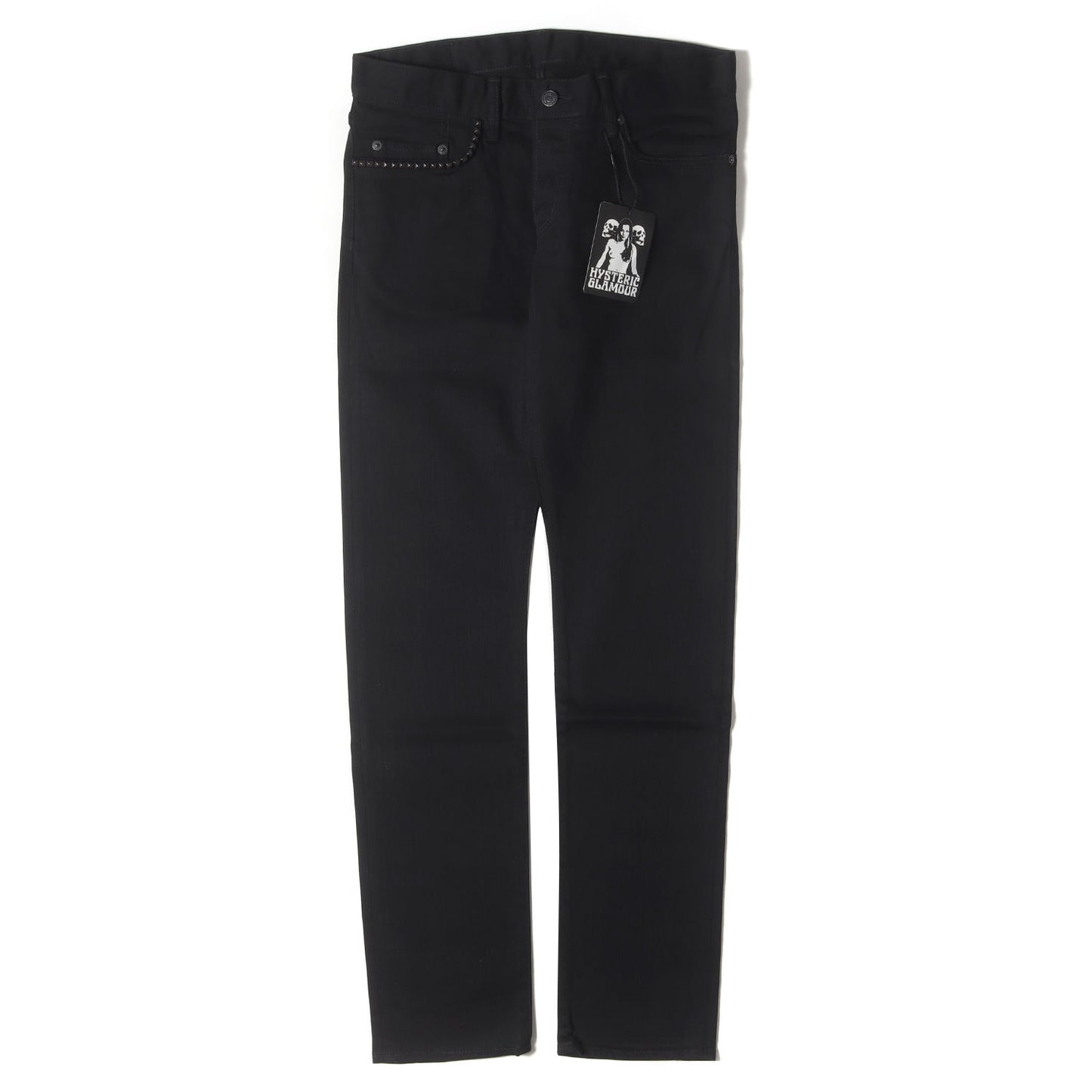 ブラックSデニムスリムパンツ