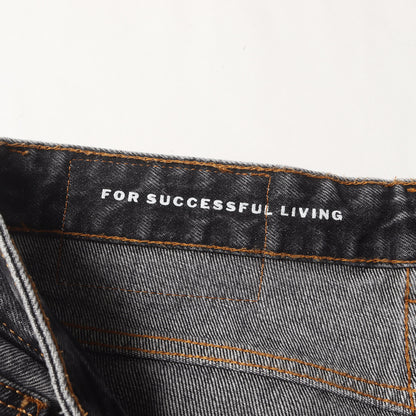 25AW ダメージ加工 ワイド ストレート デニムパンツ (D-RISE)