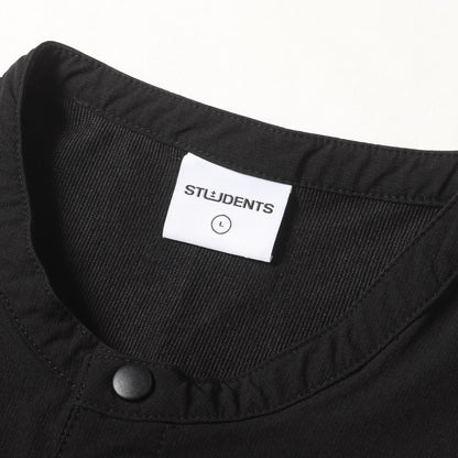 ワンポイント ロゴ ヘンリーネック ストレッチナイロン ベスト