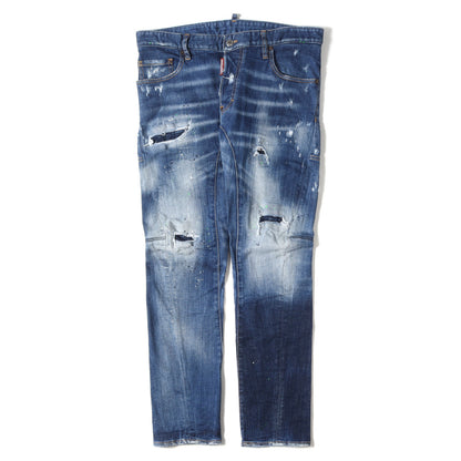 クラッシュリペア加工 スキニー デニム パンツ (Tidy Biker Jean)