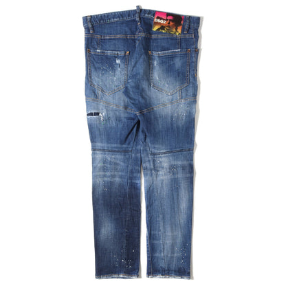 クラッシュリペア加工 スキニー デニム パンツ (Tidy Biker Jean)