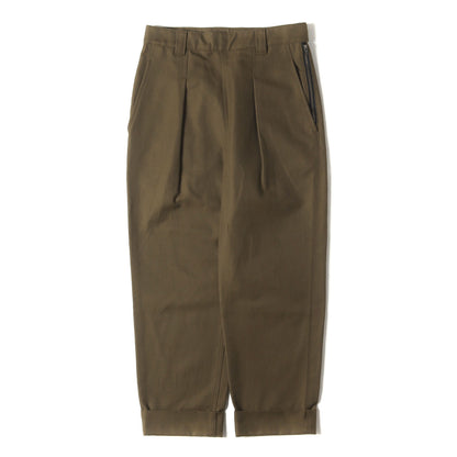 21AW ワンタック ターンアップヘム テーパード パンツ (COTTON WOOL DRILL PANT)