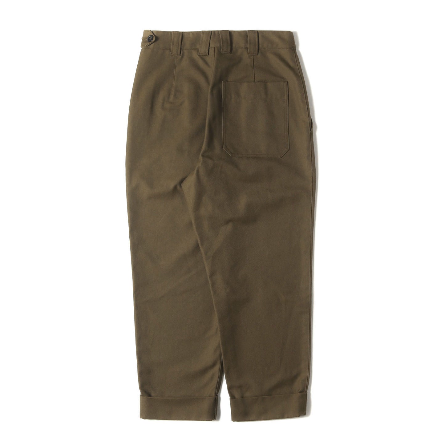 21AW ワンタック ターンアップヘム テーパード パンツ (COTTON WOOL DRILL PANT)