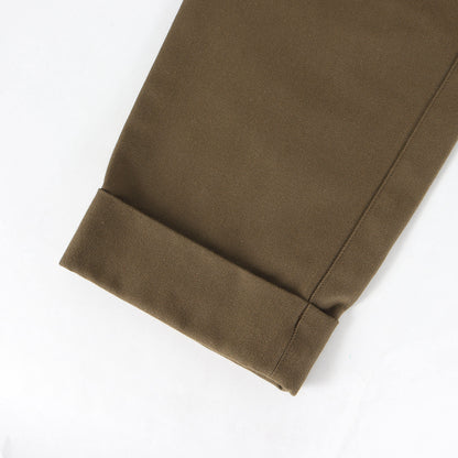 21AW ワンタック ターンアップヘム テーパード パンツ (COTTON WOOL DRILL PANT)
