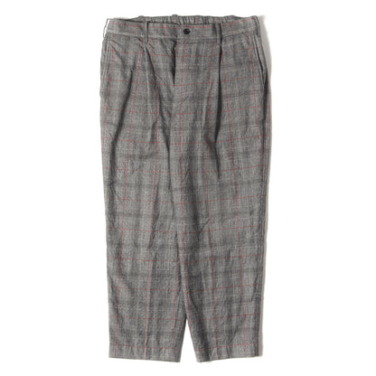 グレンチェック ワンタック テーパード スラックス パンツ (Marzotto Classic Slacks)