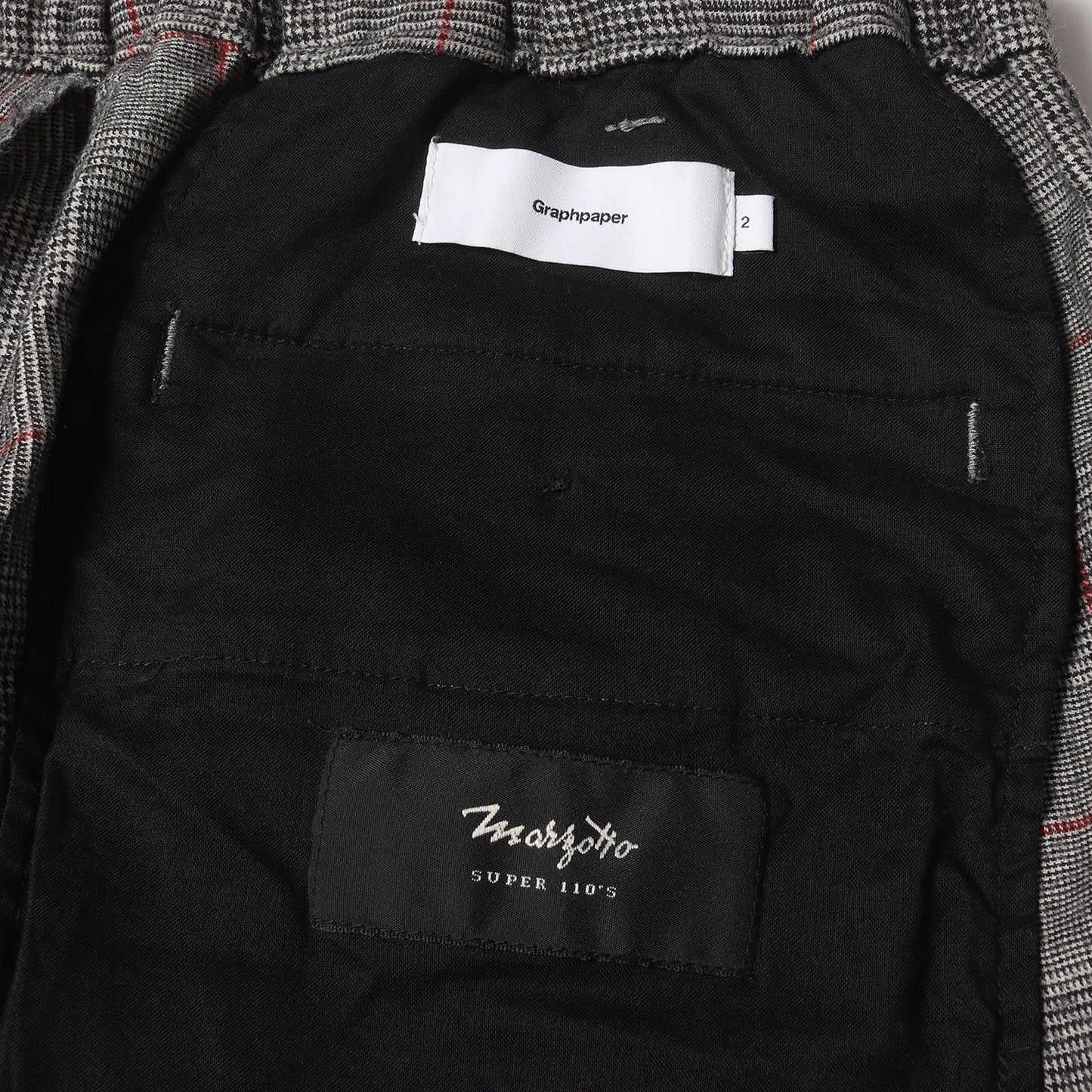 グレンチェック ワンタック テーパード スラックス パンツ (Marzotto Classic Slacks)