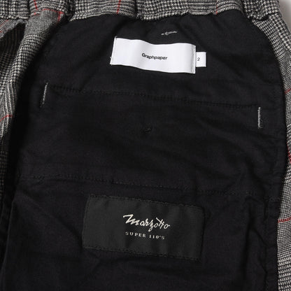 グレンチェック ワンタック テーパード スラックス パンツ (Marzotto Classic Slacks)
