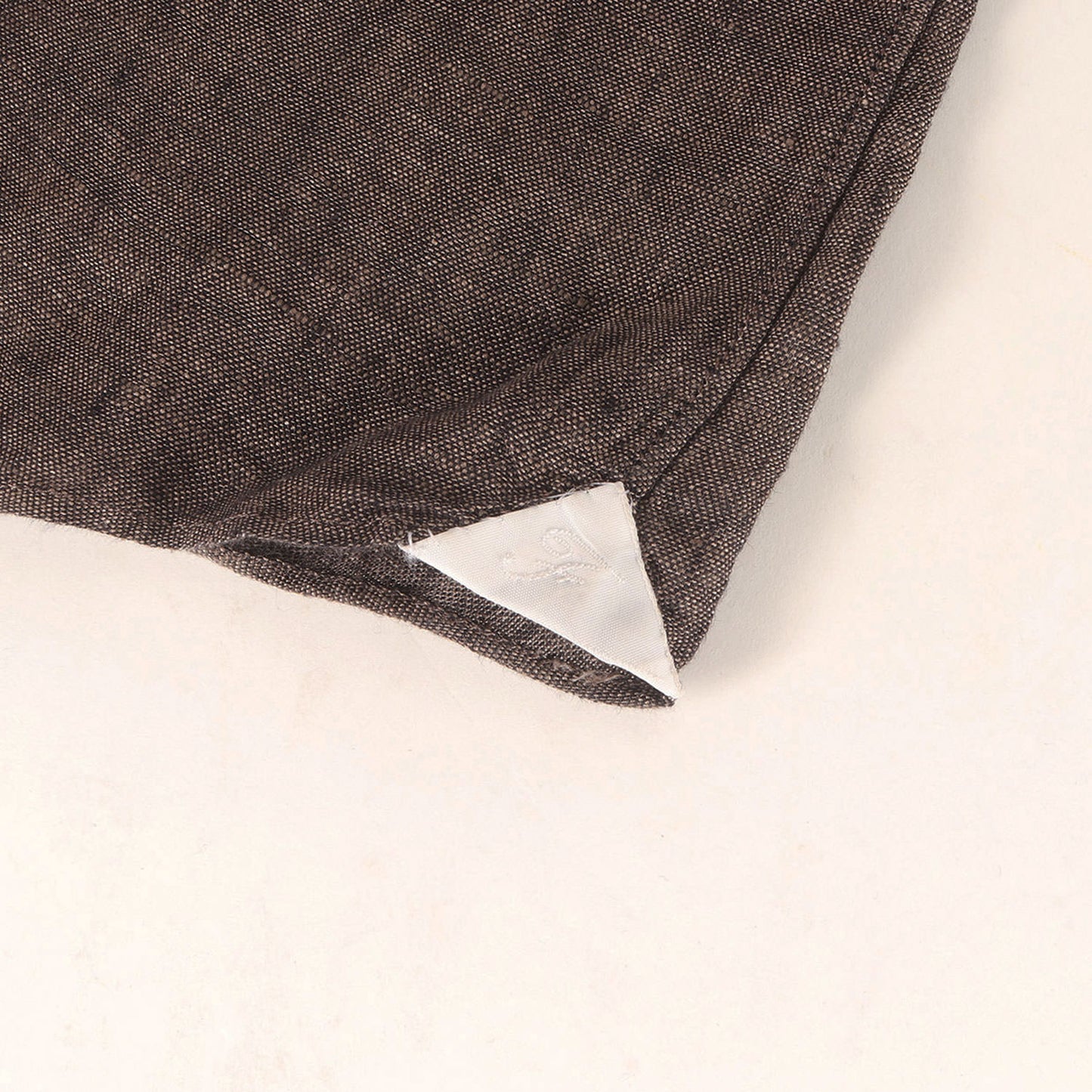 イタリアンカラー メランジ リネン ドレスシャツ