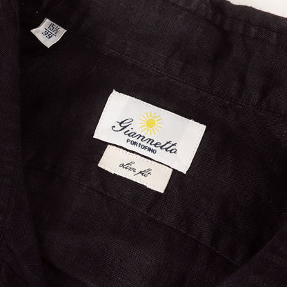 ホリゾンタルカラー リネン ドレスシャツ / MADE IN ITALY