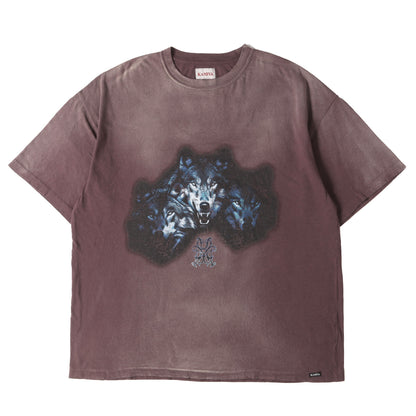 25SS ヴィンテージ加工 グラフィック Tシャツ (KMY WOLF Distressed Tee)