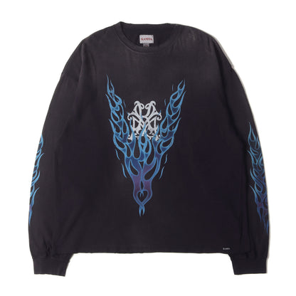 25SS グラフィック ロングスリーブ Tシャツ (KMY-FIRE Distressed L/S Tee)