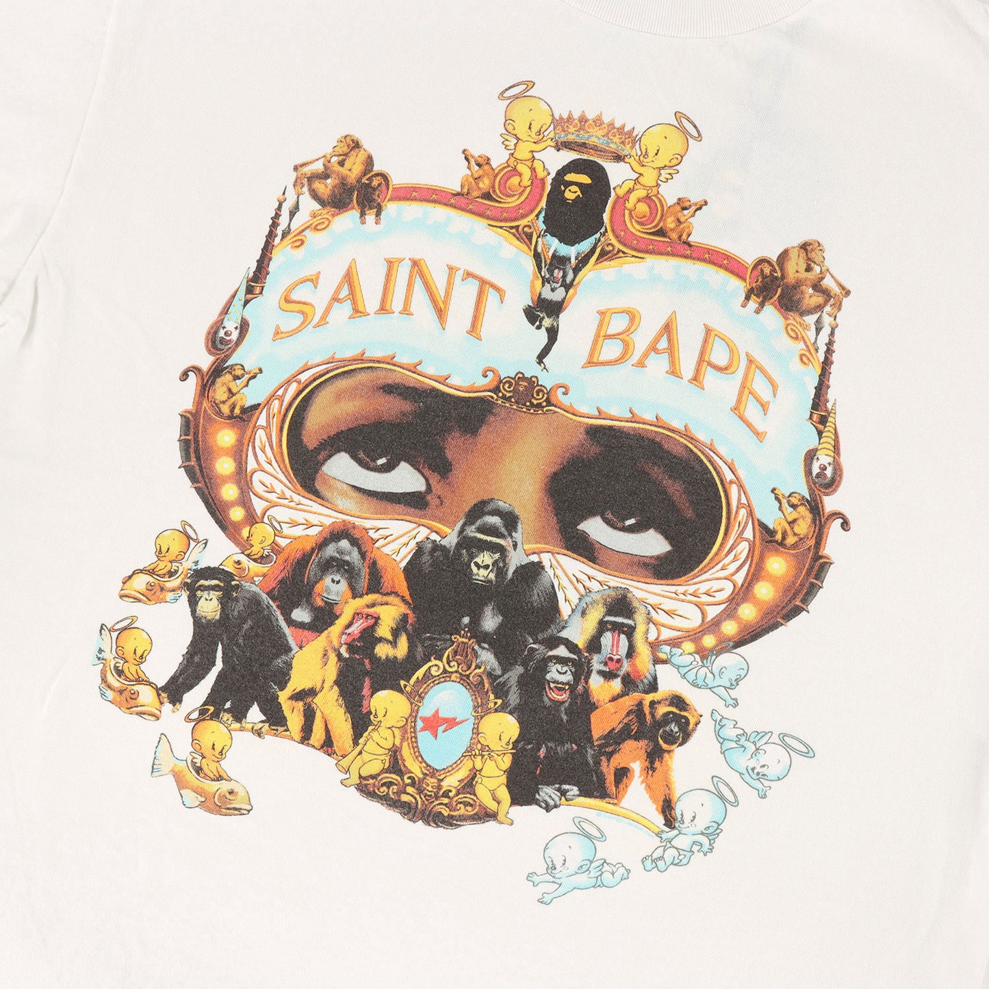 25AW × A BATHING APE ヴィンテージ加工 グラフィック ロゴ Tシャツ (SS TEE GENERATION)