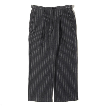 24AW チョークストライプ ワンタック ワイド トラウザー スラックス / Cafissi