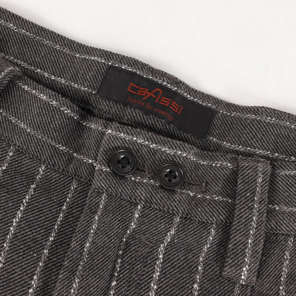 24AW チョークストライプ ワンタック ワイド トラウザー スラックス / Cafissi