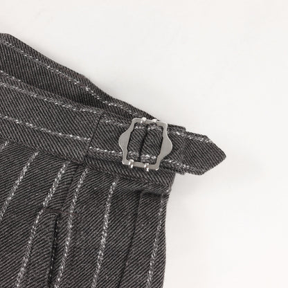 24AW チョークストライプ ワンタック ワイド トラウザー スラックス / Cafissi