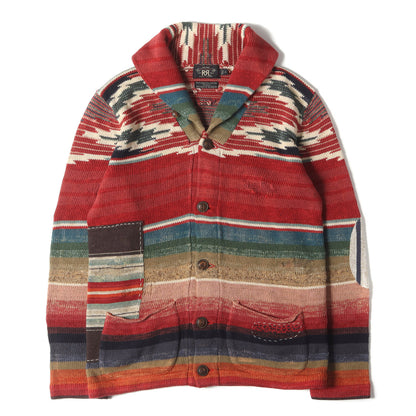 ヴィンテージ加工 ネイティブ ボーダー ショール カーディガン / EXCLUSIVE OF DECORATION