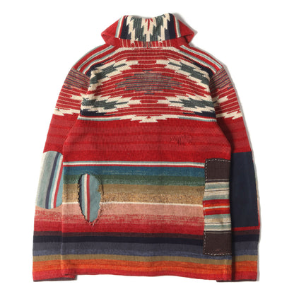 ヴィンテージ加工 ネイティブ ボーダー ショール カーディガン / EXCLUSIVE OF DECORATION