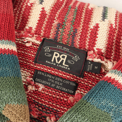 ヴィンテージ加工 ネイティブ ボーダー ショール カーディガン / EXCLUSIVE OF DECORATION