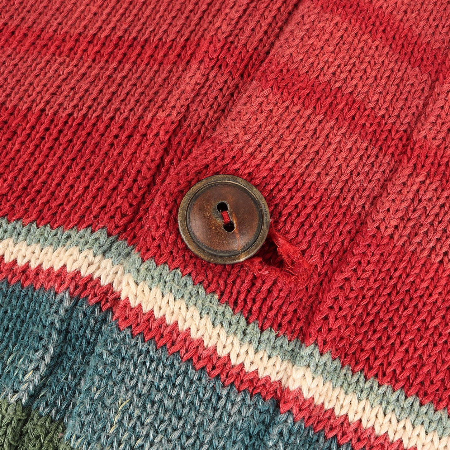 ヴィンテージ加工 ネイティブ ボーダー ショール カーディガン / EXCLUSIVE OF DECORATION