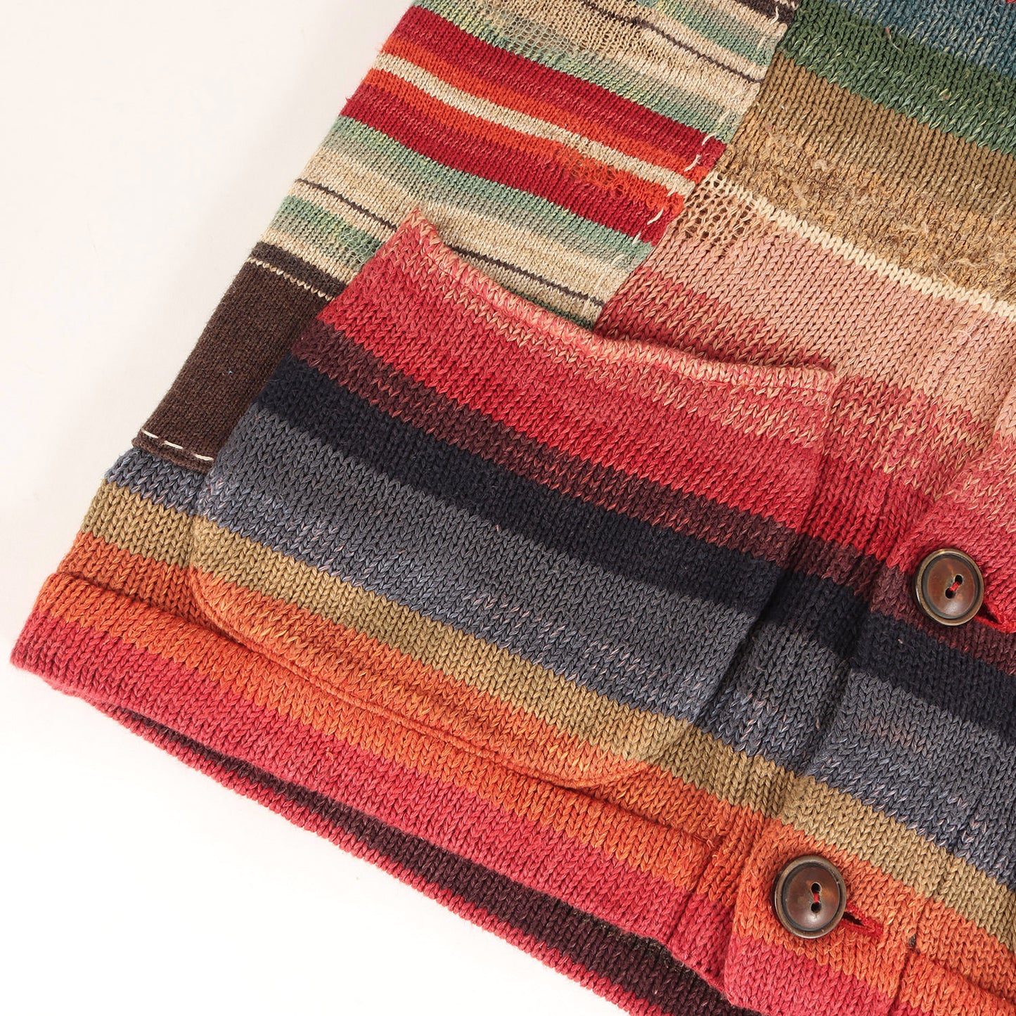 ヴィンテージ加工 ネイティブ ボーダー ショール カーディガン / EXCLUSIVE OF DECORATION