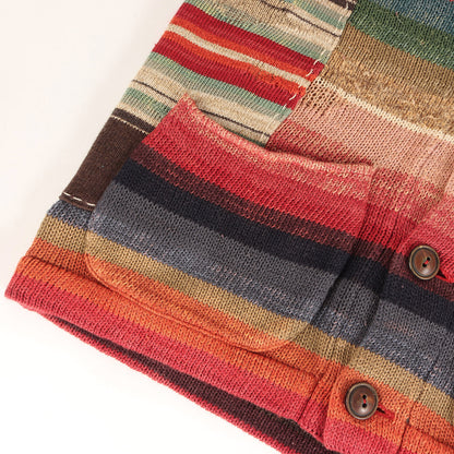 ヴィンテージ加工 ネイティブ ボーダー ショール カーディガン / EXCLUSIVE OF DECORATION