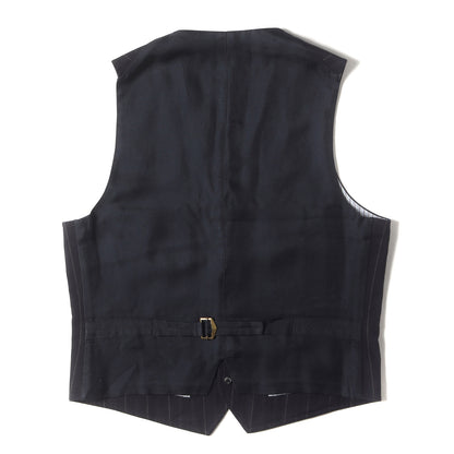 チョークストライプ コットンウール ジレ ベスト