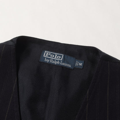 チョークストライプ コットンウール ジレ ベスト