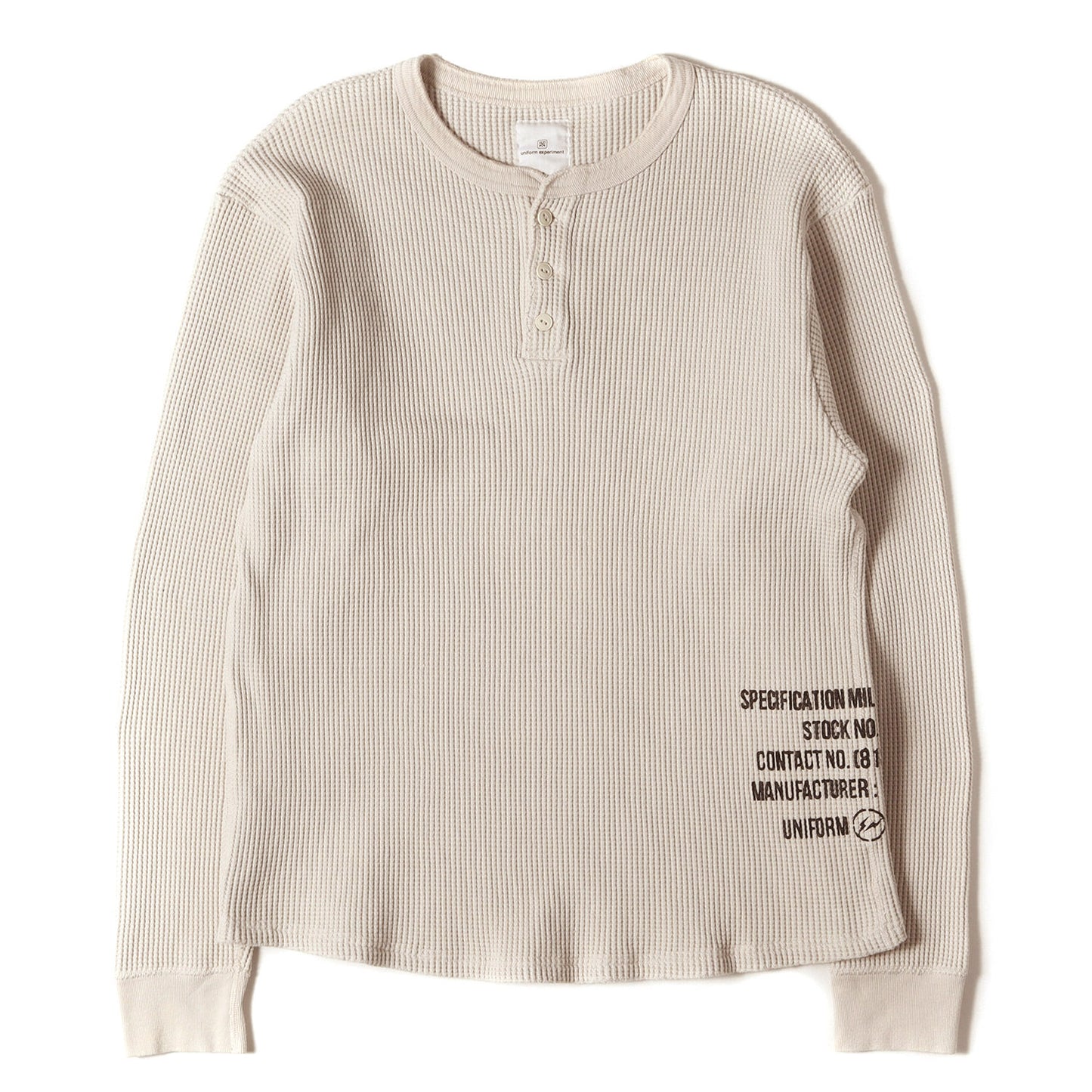 ヘンリーネック ワッフル カットソー (WAFFLE HENLEY NECK CUT&SEWN)