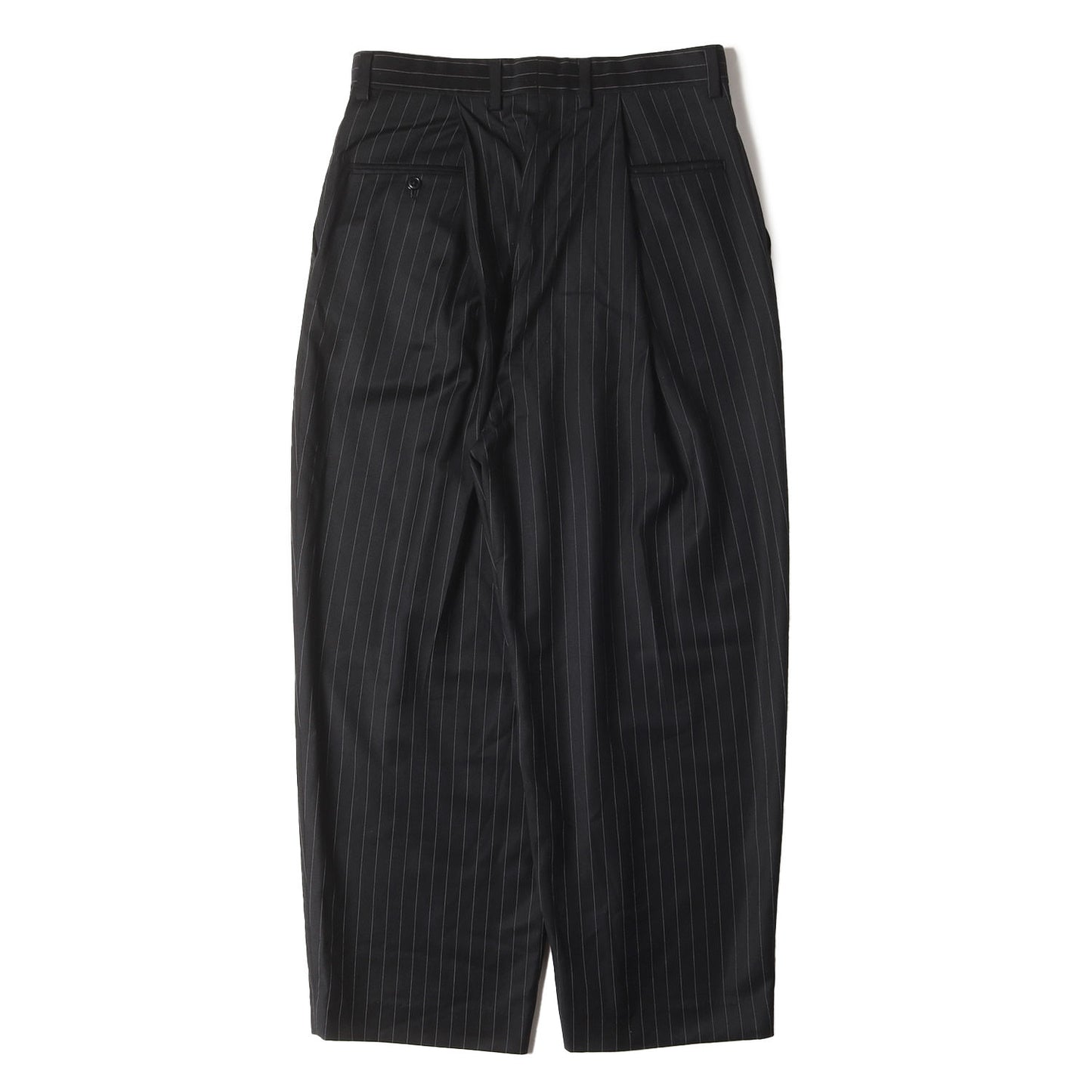 22AW ワンタック ピンストライプ ウール トラウザー スラックス (WOOL STRIPE 1 TUCK PANTS)