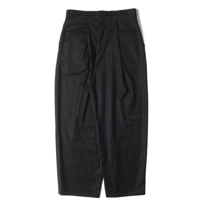 22AW ワンタック ピンストライプ ウール トラウザー スラックス (WOOL STRIPE 1 TUCK PANTS)