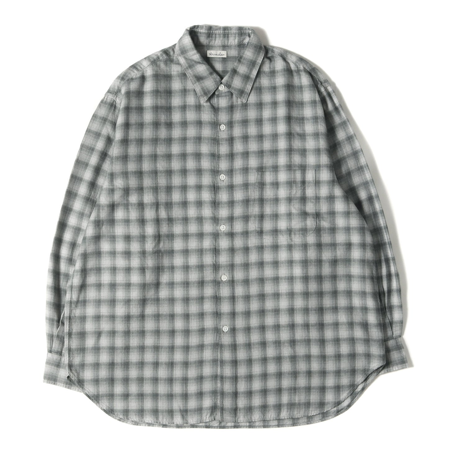24AW オンブレー チェック ネル レギュラーカラー シャツ / LOOSE