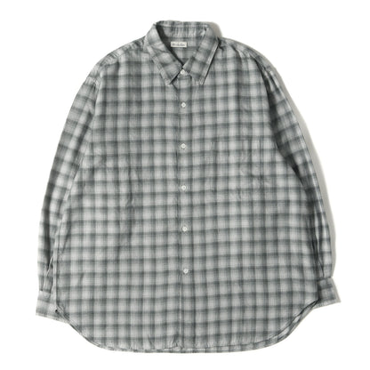 24AW オンブレー チェック ネル レギュラーカラー シャツ / LOOSE
